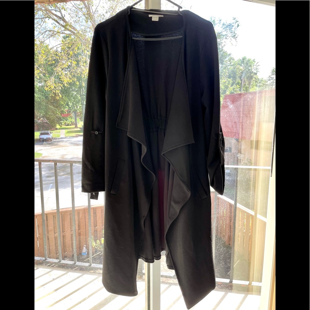 REVAMPED- Black waterfall Coat
